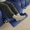 image:imageMCombo Zero Gravity Power Reclining Sofa with Heat and Vibration Massage 3 Seater Reclining Couch with USB Ports Cup Holders for Living Room Fabric PR648SET Dark BrownNavy Blue