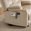 image:imageMCombo Zero Gravity Power Reclining Sofa with Heat and Vibration Massage 3 Seater Reclining Couch with USB Ports Cup Holders for Living Room Fabric PR648SET Dark BrownBeige