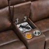 image:imageMCombo Zero Wall Recliner Loveseat 2Seat Power Wall Hugger Sofa with USB amp TypeC Charge Ports for Small Space Living Room RV Faux Leather PR646 Dark Grey LoveseatDark Brown