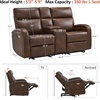 image:imageMCombo Zero Wall Recliner Loveseat 2Seat Power Wall Hugger Sofa with USB amp TypeC Charge Ports for Small Space Living Room RV Faux Leather PR646 Dark Grey LoveseatDark Brown