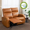 image:imageMCombo Zero Wall Recliner Loveseat 2Seat Power Wall Hugger Sofa with USB amp TypeC Charge Ports for Small Space Living Room RV Faux Leather PR646 Dark Grey LoveseatCognac Brown