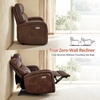 image:imageMCombo Zero Wall Recliner Loveseat 2Seat Power Wall Hugger Sofa with USB amp TypeC Charge Ports for Small Space Living Room RV Faux Leather PR646 Dark Grey LoveseatDark Brown