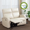image:imageMCombo Zero Wall Recliner Loveseat 2Seat Power Wall Hugger Sofa with USB amp TypeC Charge Ports for Small Space Living Room RV Faux Leather PR646 Dark Grey LoveseatBeige