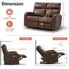 image:imageMCombo Zero Wall Recliner Loveseat 2Seat Power Wall Hugger Sofa with USB amp TypeC Charge Ports for Small Space Living Room RV Faux Leather PR646 Dark Grey LoveseatDark Brown