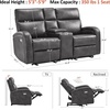 image:imageMCombo Zero Wall Recliner Loveseat 2Seat Power Wall Hugger Sofa with USB amp TypeC Charge Ports for Small Space Living Room RV Faux Leather PR646 Dark Grey LoveseatDark Grey