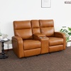 image:imageMCombo Zero Wall Recliner Loveseat 2Seat Power Wall Hugger Sofa with USB amp TypeC Charge Ports for Small Space Living Room RV Faux Leather PR646 Dark Grey LoveseatCognac Brown