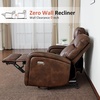 image:imageMCombo Zero Wall Recliner Loveseat 2Seat Power Wall Hugger Sofa with USB amp TypeC Charge Ports for Small Space Living Room RV Faux Leather PR646 Dark Grey LoveseatDark Brown