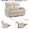image:imageMCombo Zero Wall Recliner Loveseat 2Seat Power Wall Hugger Sofa with USB amp TypeC Charge Ports for Small Space Living Room RV Faux Leather PR646 Dark Grey LoveseatBeige
