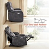 image:imageMCombo Zero Wall Recliner Loveseat 2Seat Power Wall Hugger Sofa with USB amp TypeC Charge Ports for Small Space Living Room RV Faux Leather PR646 Dark Grey LoveseatDark Grey