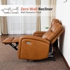 image:imageMCombo Zero Wall Recliner Loveseat 2Seat Power Wall Hugger Sofa with USB amp TypeC Charge Ports for Small Space Living Room RV Faux Leather PR646 Dark Grey LoveseatCognac Brown