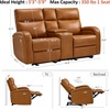 image:imageMCombo Zero Wall Recliner Loveseat 2Seat Power Wall Hugger Sofa with USB amp TypeC Charge Ports for Small Space Living Room RV Faux Leather PR646 Dark Grey LoveseatCognac Brown
