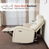 image:imageMCombo Zero Wall Recliner Loveseat 2Seat Power Wall Hugger Sofa with USB amp TypeC Charge Ports for Small Space Living Room RV Faux Leather PR646 Dark Grey LoveseatBeige