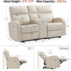 image:imageMCombo Zero Wall Recliner Loveseat 2Seat Power Wall Hugger Sofa with USB amp TypeC Charge Ports for Small Space Living Room RV Faux Leather PR646 Dark Grey LoveseatBeige