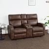 image:imageMCombo Zero Wall Recliner Loveseat 2Seat Power Wall Hugger Sofa with USB amp TypeC Charge Ports for Small Space Living Room RV Faux Leather PR646 Dark Grey LoveseatDark Brown