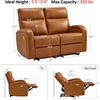 image:imageMCombo Zero Wall Recliner Loveseat 2Seat Power Wall Hugger Sofa with USB amp TypeC Charge Ports for Small Space Living Room RV Faux Leather PR646 Dark Grey LoveseatCognac Brown