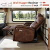 image:imageMCombo Zero Wall Recliner Loveseat 2Seat Power Wall Hugger Sofa with USB amp TypeC Charge Ports for Small Space Living Room RV Faux Leather PR646 Dark Grey LoveseatDark Brown