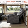 image:imageMCombo Zero Wall Recliner Loveseat 2Seat Power Wall Hugger Sofa with USB amp TypeC Charge Ports for Small Space Living Room RV Faux Leather PR646 Dark Grey LoveseatDark Grey