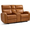 image:imageMCombo Zero Wall Recliner Loveseat 2Seat Power Wall Hugger Sofa with USB amp TypeC Charge Ports for Small Space Living Room RV Faux Leather PR646 Dark Grey LoveseatCognac Brown