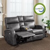 image:imageMCombo Zero Wall Recliner Loveseat 2Seat Power Wall Hugger Sofa with USB amp TypeC Charge Ports for Small Space Living Room RV Faux Leather PR646 Dark Grey LoveseatDark Grey
