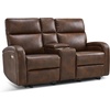 image:imageMCombo Zero Wall Recliner Loveseat 2Seat Power Wall Hugger Sofa with USB amp TypeC Charge Ports for Small Space Living Room RV Faux Leather PR646 Dark Grey LoveseatDark Brown