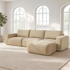 image:imageMCombo 121 Oversized Boneless Sofa with Ottoman Extra Deep Cloud Couch Modular Sectional Sofa Compressed Foam Couch for Living Room SS378 Dark GreyLight Brown