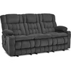 image:imageMCombo 807 W 3 Seater Power Reclining Sofa with Heat and Vibration Massage Zero Gravity Recliner Sofa Couch for Living Room Fabric 6316M3 Burgundy 3SeaterDark Grey