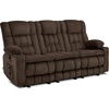 image:imageMCombo 807 W 3 Seater Power Reclining Sofa with Heat and Vibration Massage Zero Gravity Recliner Sofa Couch for Living Room Fabric 6316M3 Burgundy 3SeaterBrown