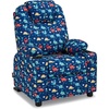 image:imageMCombo Big Kids Recliner for Ages 3 Child Reclining Chair Toddlers Recliner Sofa with Cup Holders Fabric CamouflageDinosaur