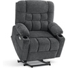 image:imageMCombo Dual Motor Power Lift Recliner Chair for Elderly Lay Flat Lift Chair with Dual Heating and Massage Extra Wide Lift Recliner for Big and Tall Fabric R7070 BrownDark Grey
