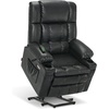 image:imageMCombo Dual Motor Power Lift Recliner Chair for Elderly Lay Flat Lift Chair with Heat and Massage Cup Holders USB Ports Faux Leather 7890 Cream White MediumBlack
