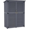 image:imageMCombo Outdoor Storage Cabinet Wooden Storage Shed with Latch Outside Garden Tool Shed with 2 Doors for Patio Yard Lawn 0808 Natural MediumGray