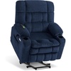 image:imageMCombo Oversized Power Lift Recliner Chair for Elderly Dual Motor Lift Chair with Heat and Massage Lay Flat Lift Chair for Big and Tall Cup Holders Fabric R7891 Dark Gray LargeWideNavy Blue