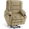 image:imageMCombo Oversized Power Lift Recliner Chair for Elderly Dual Motor Lift Chair with Heat and Massage Lay Flat Lift Chair for Big and Tall Cup Holders Fabric R7891 Dark Gray LargeWideBeige