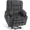 image:imageMCombo Oversized Power Lift Recliner Chair for Elderly Dual Motor Lift Chair with Heat and Massage Lay Flat Lift Chair for Big and Tall Cup Holders Fabric R7891 Dark Gray LargeWideDark Gray