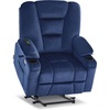 image:imageMCombo Oversized Power Lift Recliner Chair with Massage and Heat for Big and Tall Elderly People Cup Holders USB Ports Side Pockets Fabric R7541 Grey LargeOversizeNavy Blue