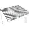 image:imageMCombo Patio Awning 10x8 Feet Sunshade Canopy for Motorized Retractable Awnings 4693GreyGrey with White Stripes