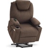 image:imageMCombo Power Lift Recliner Chair for Elderly Lift Chair with Heat and Massage FSC Certified USBampType C Ports Cup Holders Fabric 7040 MediumBrownCoffee