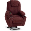 image:imageMCombo Power Lift Recliner Chair for Elderly Lift Chair with Heat and Massage FSC Certified USBampType C Ports Cup Holders Fabric 7040 MediumBrownSangria