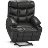 image:imageMCombo Power Lift Recliner Chair for Elderly for Mom Electric Lift Chair with Extended Footrest USB Ports Cup Holders Faux Leather 7287 Dark Grey MediumBlack