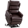 image:imageMCombo Power Lift Recliner Chair with Wheels for Elderly 7118 Dark Brown  5 Vertical Lift EasyRoll Wheels for Mobility Removable Armrests Easy Side Transfers Breathable Faux LeatherDark Brown