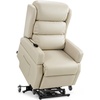 image:imageMCombo Power Lift Recliner Chair with Wheels for Elderly 7118 Dark Brown  5 Vertical Lift EasyRoll Wheels for Mobility Removable Armrests Easy Side Transfers Breathable Faux LeatherCream White