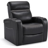 image:imageMCombo Power Recliner Chairs Leather Recliner Chair for Adults Home Theater Seating with Adjustable Headrest USB Ports LED Light amp Armrest Storage Recliners for Living Room HTS400 Neutral GreyBlack