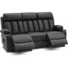 image:imageMCombo Power Reclining Sofa with Heat and VibrationUSB Ports Cup Holders3Seat Dual Recliner Sofa for Living Room 6077 Cream White 3 SeaterBlack