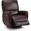 image:imageMCombo Power Swivel Rocker Recliner with Lumbar Support Faux Leather Electric Nursery Glider Recliner Chair for Adults 6922 Cream WhiteDark Brown