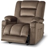 image:imageMCombo Recliner Chair for Adults Zero Gravity Recliner with Massage and Heat USB amp Type C Ports Cup Holders for Living Room PR670 Medium BrownBrown