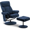image:imageMCombo Swivel Recliner with Ottoman TV Chair with Vibration Massage Ideal for RV Small Space Living Room amp Bedroom 4539 4828 Textile Dark GreyBlue