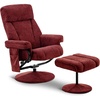 image:imageMCombo Swivel Recliner with Ottoman TV Chair with Vibration Massage Ideal for RV Small Space Living Room amp Bedroom 4539 4828 Textile Dark GreyBurgundy