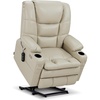 image:imageMCombo Triple Motor Power Lift Recliner Chair with Massage and Dual Heating Adjustable Headrest for Elderly People Faux Leather 7632 Blue MediumBeige