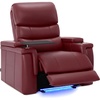 image:imageMCombo Triple Motors Power Recliner Chair with Power Headrest amp Lumbar Support for Living Room Home Theater Seating with Armrest Storage Tray Table and Dual Charging Ports HTS708 GreyRed