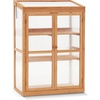 image:imageMCombo Wooden Cold Frame Greenhouse Raised Flower Planter Shelf Protection for Outdoor Indoor Use 0760 Dark GreyOrange